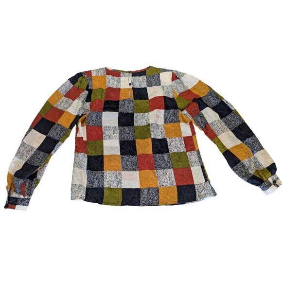 Vintage Nicola Patchwork Print Blouse Women’s Size 10– Made in USA - Picture 6 of 10